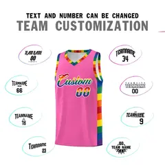 Pink Pride Month LGBT Rainbow Basketball Jersey 4