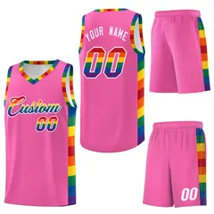 Pink Pride Month LGBT Rainbow Basketball Jersey 6