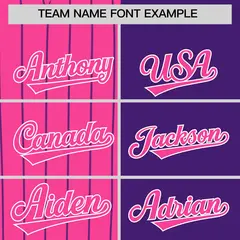 Pink Purple and Black Pinstripe Raglan Baseball Jersey 3