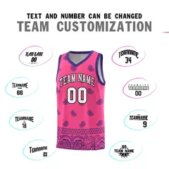 Pink Purple Cashew Pattern Basketball Uniform Jersey 18