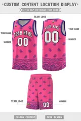 Pink Purple Cashew Pattern Basketball Uniform Jersey 19
