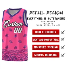 Pink Purple Cashew Pattern Basketball Uniform Jersey 2