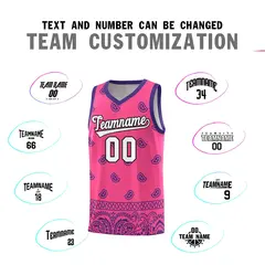 Pink Purple Cashew Pattern Basketball Uniform Jersey 25