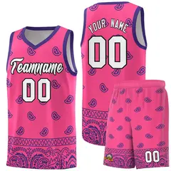 Pink Purple Cashew Pattern Basketball Uniform Jersey 29