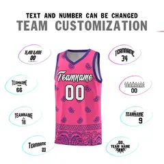 Pink Purple Cashew Pattern Basketball Uniform Jersey 32