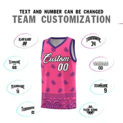 Pink Purple Cashew Pattern Basketball Uniform Jersey 4