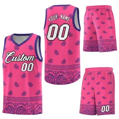 Pink Purple Cashew Pattern Basketball Uniform Jersey 6