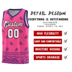 Pink Purple Cashew Pattern Basketball Uniform Jersey 9