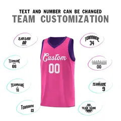 Pink Purple Chest Slash Pattern Basketball Jersey 3