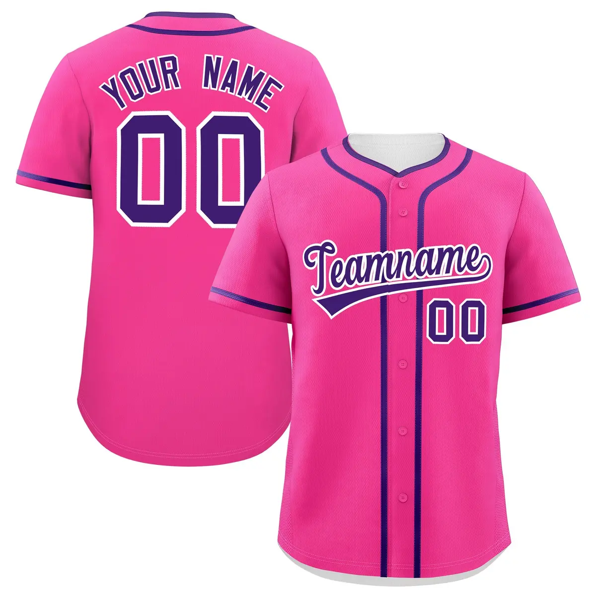 Pink Purple Classic Authentic Baseball Jersey