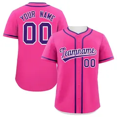 Pink Purple Classic Authentic Baseball Jersey 1