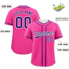 Pink Purple Classic Authentic Baseball Jersey 2
