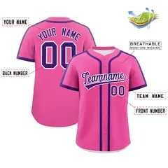 Pink Purple Classic Authentic Baseball Jersey 2