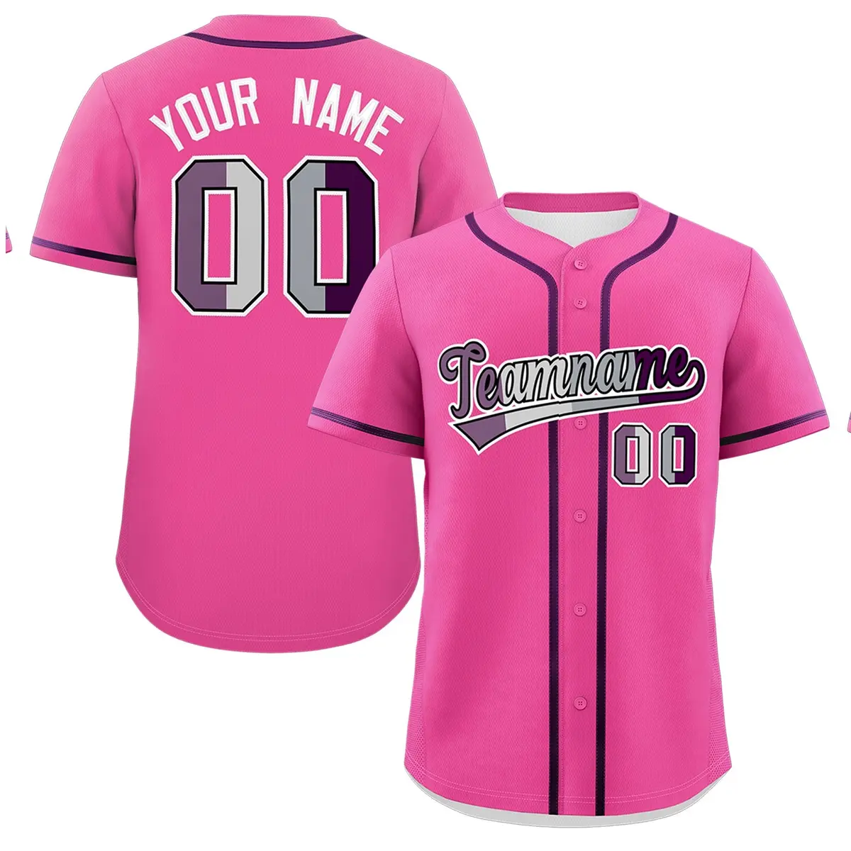 Pink Purple Classic Pride Month Genderless Baseball Jersey