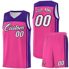 Pink Purple Classic Sets Basketball Jersey 1