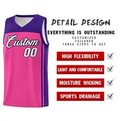 Pink Purple Classic Sets Basketball Jersey 2
