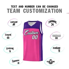 Pink Purple Classic Sets Basketball Jersey 4