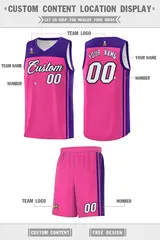 Pink Purple Classic Sets Basketball Jersey 5