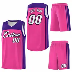 Pink Purple Classic Sets Basketball Jersey 6