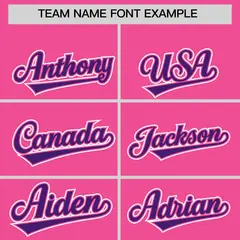 Pink Purple Color Block Authentic Baseball Jersey 3