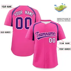 Pink Purple Color Block Authentic Baseball Jersey 2
