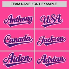 Pink Purple Color Block Authentic Baseball Jersey 3