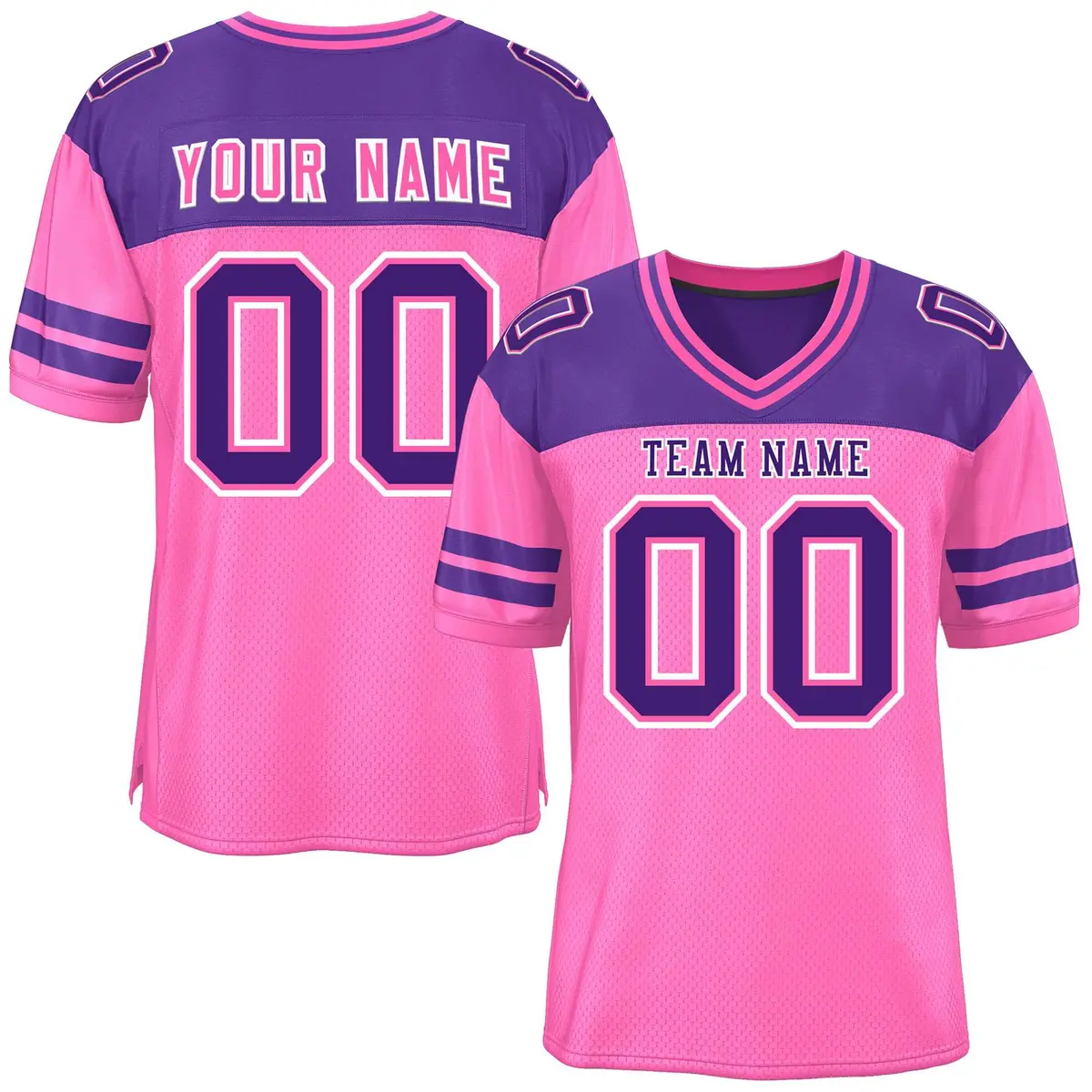 Pink Purple Color Block Authentic Football Jersey