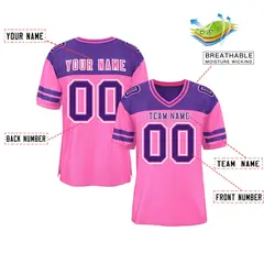 Pink Purple Color Block Authentic Football Jersey 2