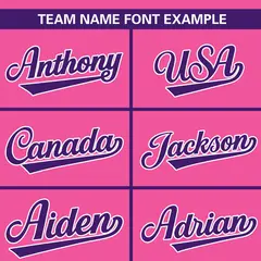 Pink Purple Color Block Raglan Sleeves Baseball Jersey 3