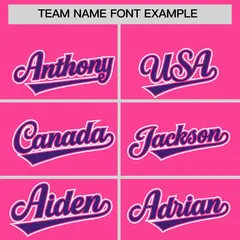 Pink Purple Contrast Raglan Baseball Jersey 3