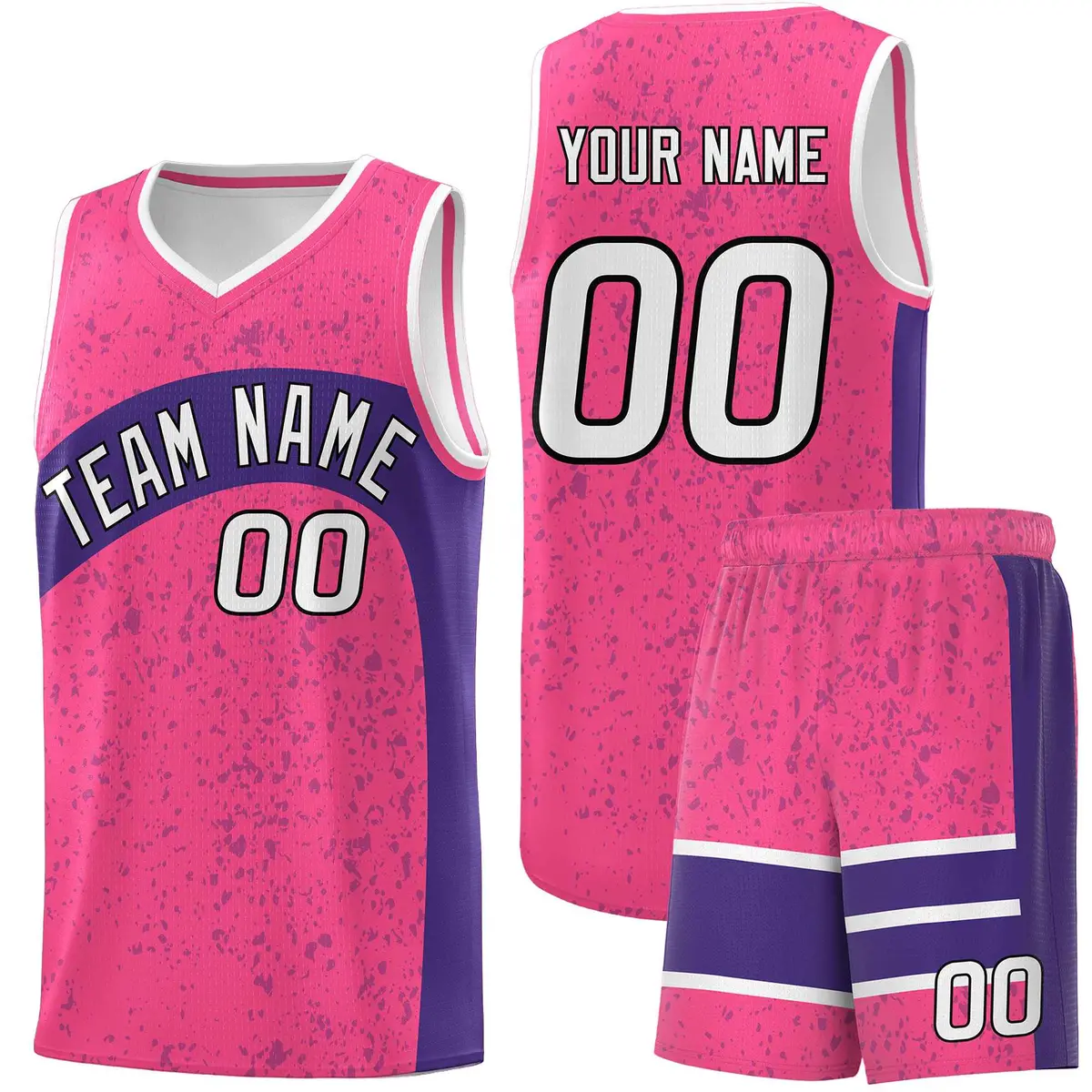 Pink Purple Dot Graffiti Irregular Pattern Basketball Jersey