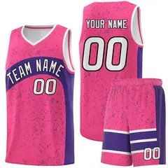 Pink Purple Dot Graffiti Irregular Pattern Basketball Jersey 1