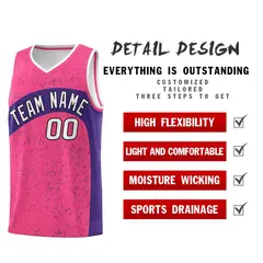Pink Purple Dot Graffiti Irregular Pattern Basketball Jersey 2