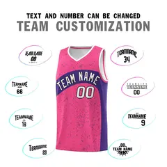 Pink Purple Dot Graffiti Irregular Pattern Basketball Jersey 4