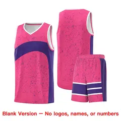 Pink Purple Dot Graffiti Irregular Pattern Basketball Jersey 7