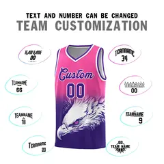 Pink Purple Eagle Graffiti Pattern Basketball Jersey 2