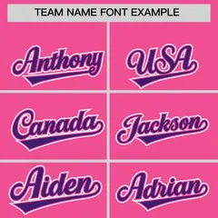Pink Purple Edge Color Block Baseball Jersey 3