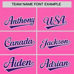Pink Purple Floral Gradient Full Button Baseball Jersey 3