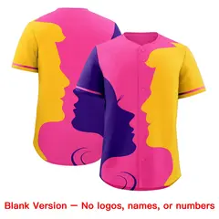 Pink Purple Gold Couple Silhouettes Valentine's Baseball Jersey 2