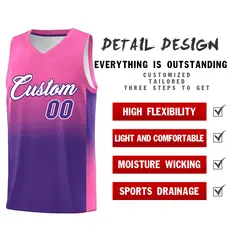 Pink Purple Gradient Basketball Jersey Sports Uniform 2