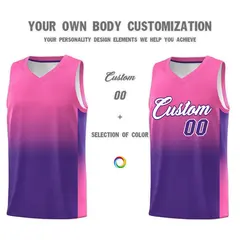 Pink Purple Gradient Basketball Jersey Sports Uniform 3