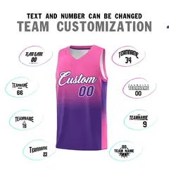 Pink Purple Gradient Basketball Jersey Sports Uniform 4