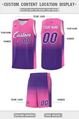 Pink Purple Gradient Basketball Jersey Sports Uniform 5
