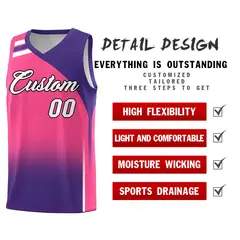 Pink Purple Gradient Basketball Jersey Sports Uniform 2