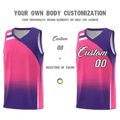 Pink Purple Gradient Basketball Jersey Sports Uniform 3
