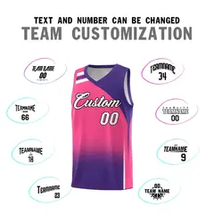 Pink Purple Gradient Basketball Jersey Sports Uniform 4
