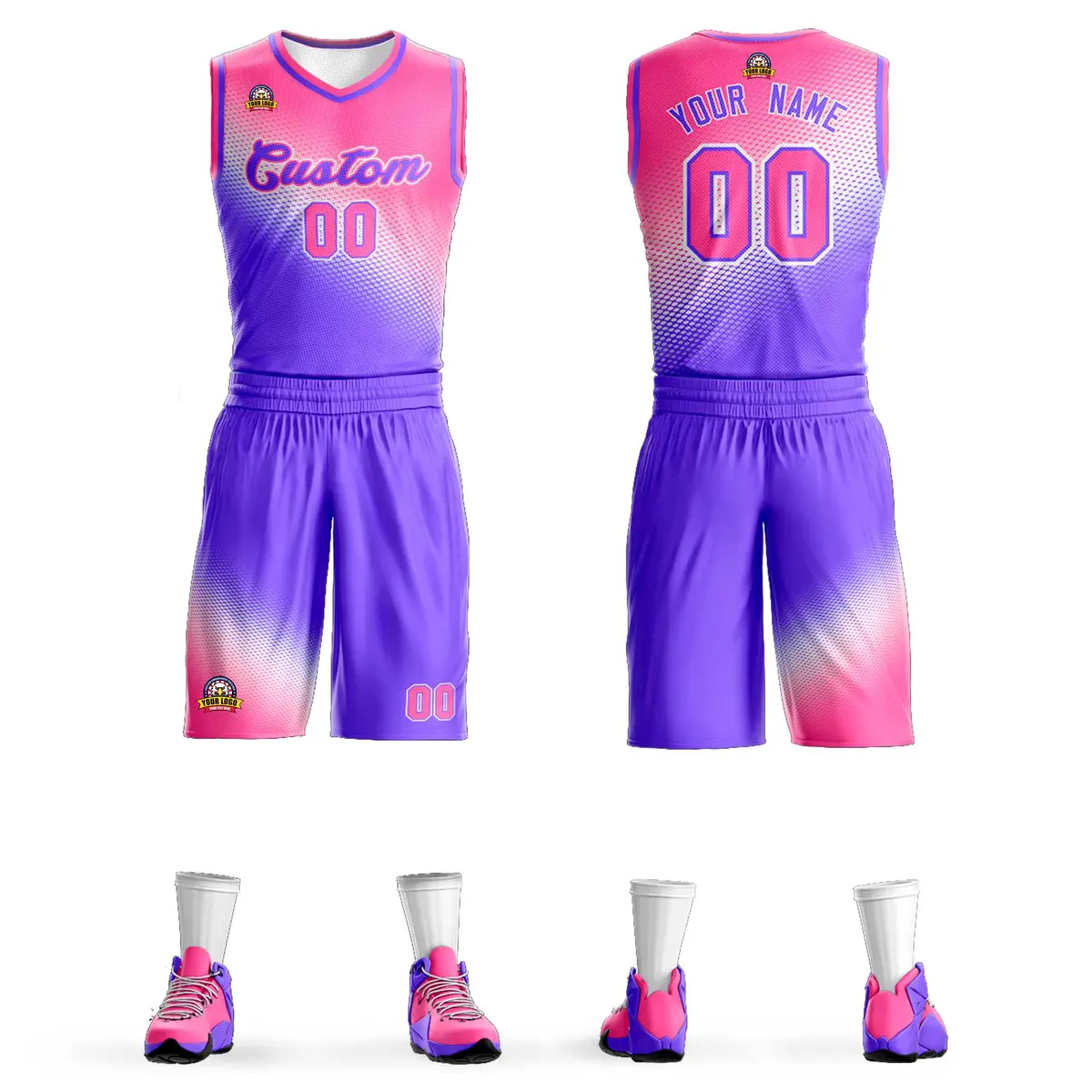 Pink Purple Gradient Fashion Basketball Jersey