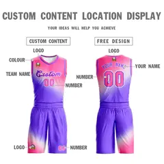 Pink Purple Gradient Fashion Basketball Jersey 3