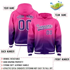 Pink Purple Gradient Letterman Varsity Jacket Hoodie 4