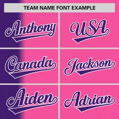 Pink Purple Gradient Pinstripe Baseball Jersey 3